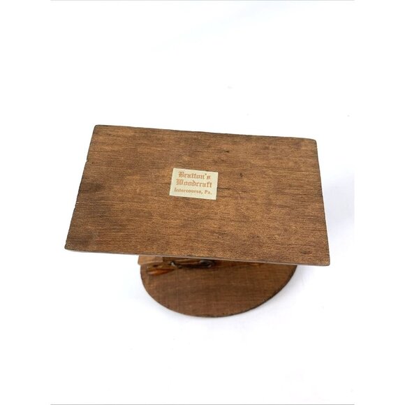 Bratton Woodcraft Owl Recipe Card Holder Note Wooden Clothespin Clip Stand - Picture 7 of 8